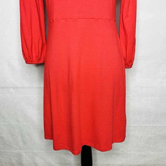 Boden Lucie Dress Size 4 Regular Red / Coral Knit Knee-Length 3/4 Sleeve - Picture 3 of 8